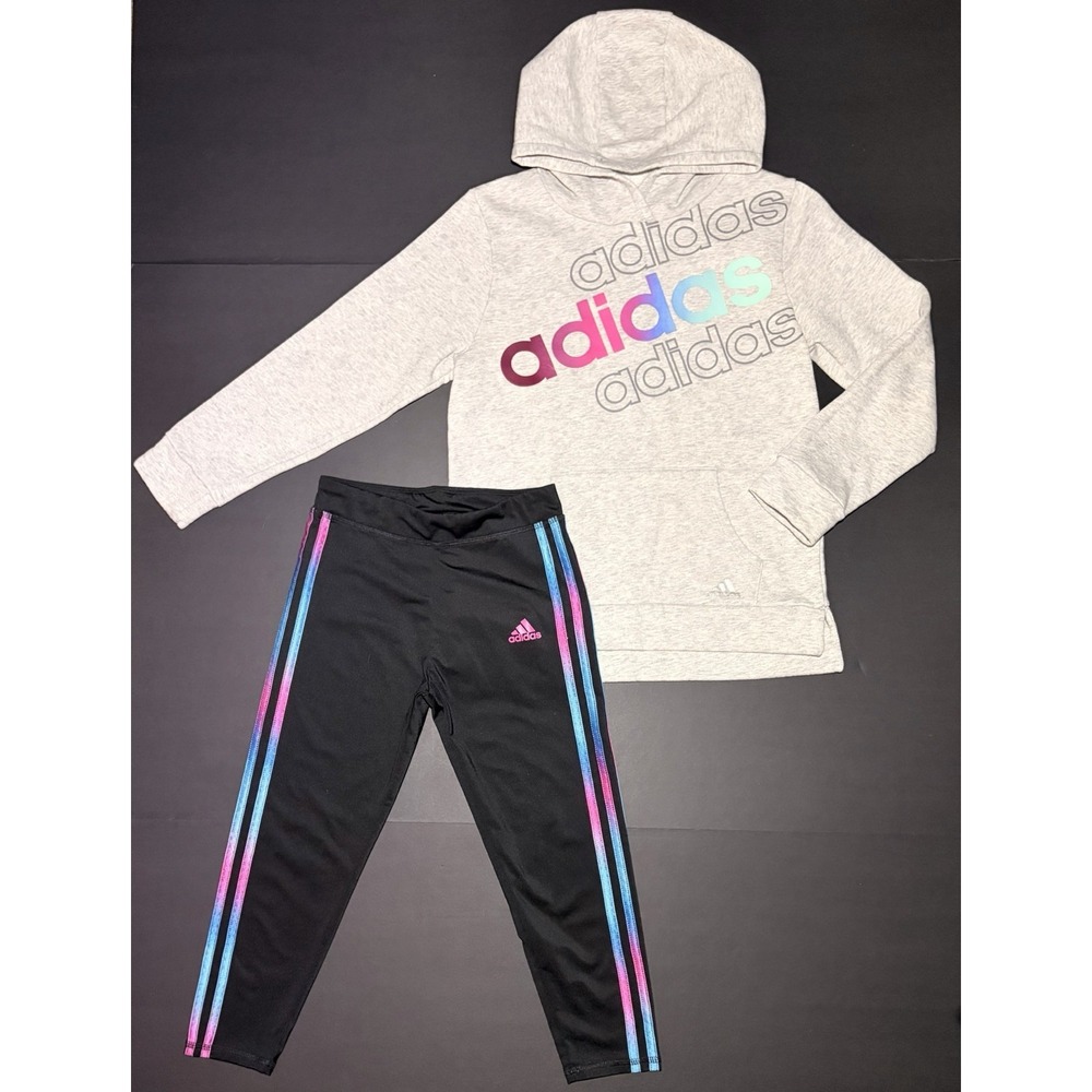 ADIDAS Girls Youth M‎ (10-12) Hoodie & Leggings Outfit, 2-piece Set